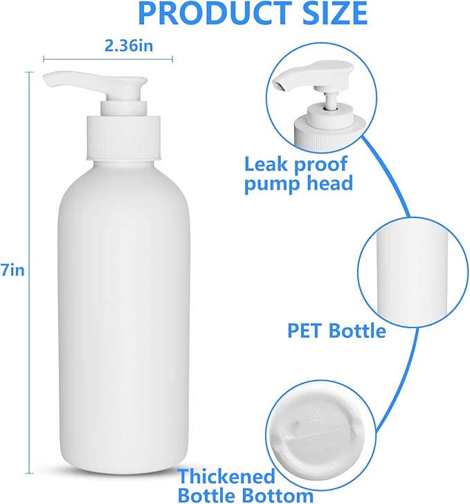 2 Pack 10 Oz (300ml) Pump Bottles Dispenser for Massage Oil, Liquid Soap with Labels