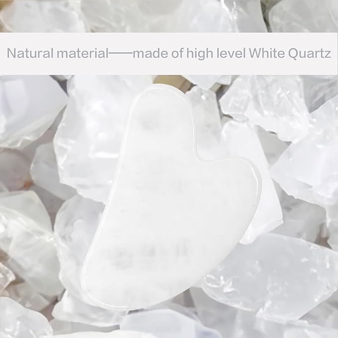Gua Sha Facial Tools, White Quartz Guasha Tool for Face & Eye Gua Sha Stone for Puffiness Reducing & Jawline Sculpting Face Stone Gua Sha Tools for Skin Care Woman GuaSha Stone Tool, White