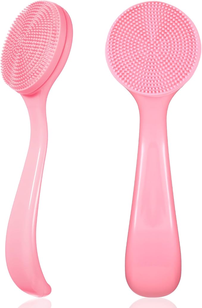 2 Pack Silicone Face Scrubber Manual Face Brush Skin Friendly Facial Cleansing Brush Exfoliator Cleanser Soft Brushes Waterproof Faces Wash Brushes Exfoliating Brushs for Blackheads Makeup Removal