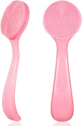 2 Pack Silicone Face Scrubber Manual Face Brush Skin Friendly Facial Cleansing Brush Exfoliator Cleanser Soft Brushes Waterproof Faces Wash Brushes Exfoliating Brushs for Blackheads Makeup Removal