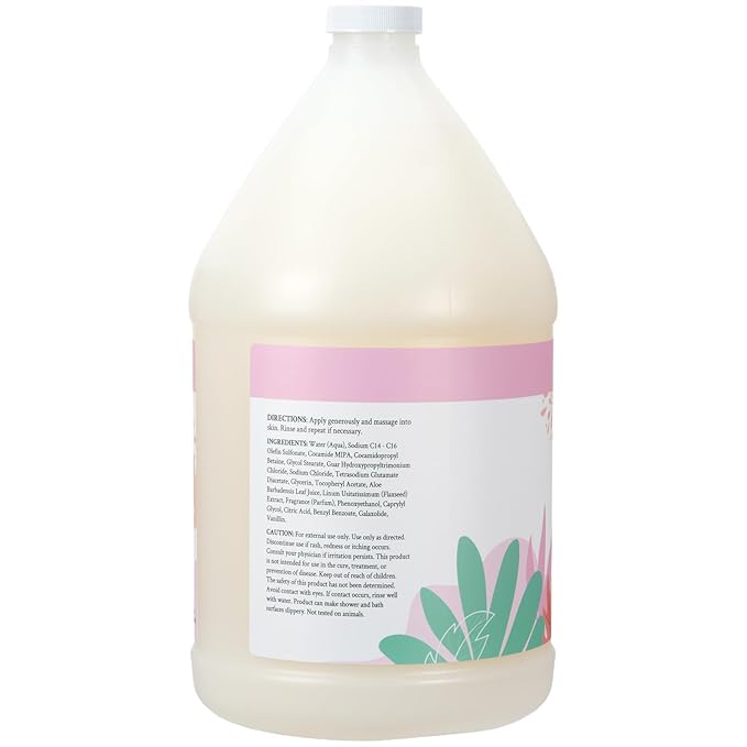 Ginger Lily Farms Botanicals Nourishing Body Wash, 100% Vegan & Cruelty-Free, Vanilla Sugar Bliss Scent, 1 Gallon (Pack of 4)