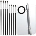 Makeup Mixing Palette and Eye Shadow Brushes Set, Makeup Palette with Spatula for Facial Cosmetic Nail Art Pigment Blending, Eyeshadow Makeup Blending Brushes for Concealer Eyebrows Eyeliner
