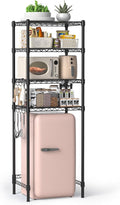 4-Tier Mini Fridge Shelf, Heavy Duty Adjustable Storage Shelf, Ultimate Organizer Rack for Mini Fridge, Microwave & Appliances, Maximizes Space Saver in Dorm, Kitchen, Office & Garage, Black