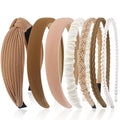 AHONEY 7 Pack Headbands for Women Girls Headbands Trendy Non Slip Hairbands Fashion Hair Accessories Multi-style Headband Pack Diademas Para Mujer (Neutral)