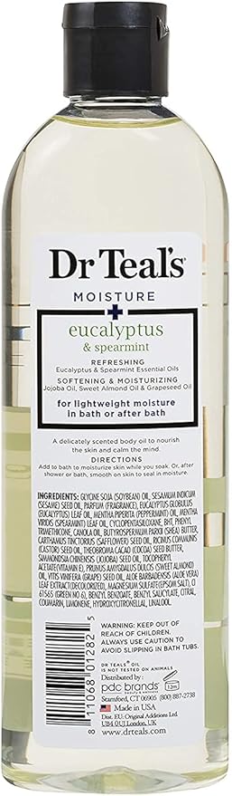 Dr. Teals Bath & Body Oil Variety Gift Set (3 Pack, 8.8oz Ea.) - Rejuvenating Eucalyptus, Ultra Rich Shea Butter, & Nourishing Coconut Oil - Essential Oils Hydrate Skin & Alleviate Stress