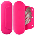 Silicone Makeup Brush Holder Travel Cosmetic Bag：Soft Portable Cosmetic Face Brushes Holder with Upgrade Anti-Fall Out Magnetic Closure, Large Travel Makeup Brush Case - Babbie Pink