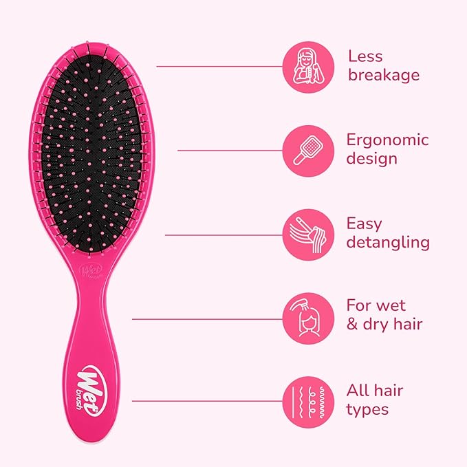 Wet Brush Detangling Brush,Original Detangler (Pink&Purple,),Wet&Dry Tangle-Free Hair-Brush for Women-&Men,No Tangle,Soft and Flexible Bristles for Straight,Curly and Thick Hair,2 Count (Pack of 12)