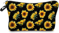 Deanfun Cosmetic Bag for Women, Sunflower Flowers Waterproof Makeup Bags Roomy Toiletry Pouch Travel Accessories Gifts 52355