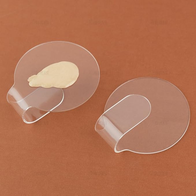 AUEAR, 3 Pack Makeup Mixing Palette Acrylic Handheld Tray Foundation Eye Shadow Hand Cosmetic Dish Blending