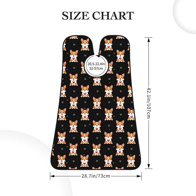 Strong Suction Cup Beard Grooming Bib, Non-Stick Hair Catcher, Waterproof, for Shaving, Cute Funny Dog Puppy Welsh Corgi