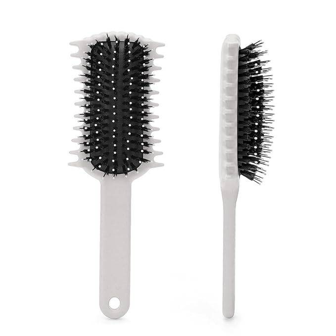 Curly Hair Brush, Volume Curl Defining Brush for Detangling Shaping and Styling Women's Curls, Reduce Pulling (Beige)