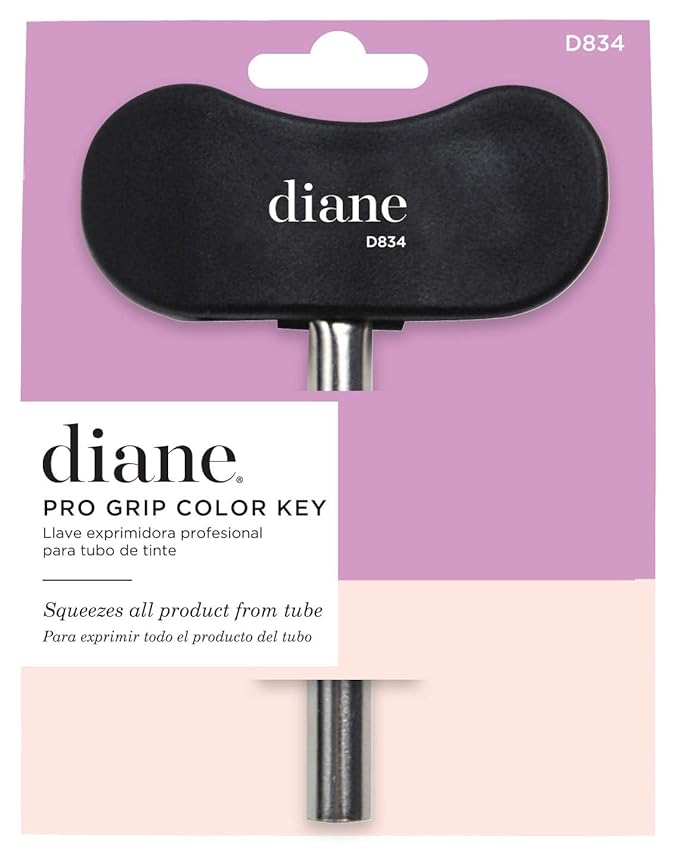 Diane Pro Grip Color Key, Ergonomic Hair Dye Tube Squeezer for Salon Professionals, Salon Essentials, Ideal for Stylists and at Home Colorists, Essential Hair Color Key Black