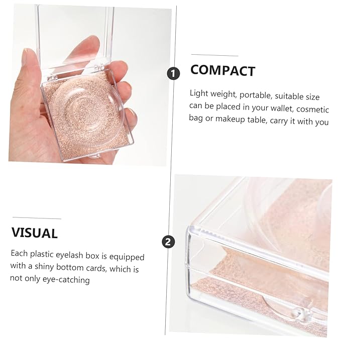 6pcs Portable Eyelash Storage Box Lash Case Makeup Box Organizer Eyelash Packaging