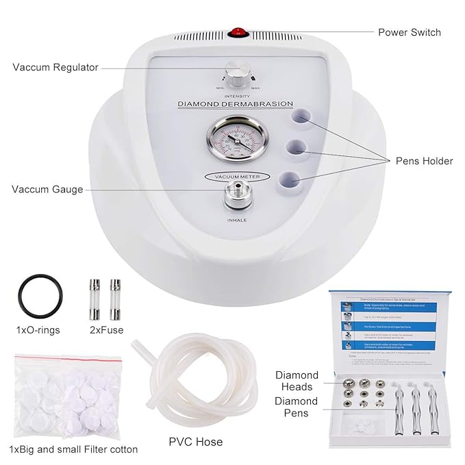 Diamond Microdermabrasion Machine, Yofuly 65-68cmHg Suction Power Professional Dermabrasion, Home Use Facial Skin Care Equipment