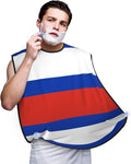Russian Flag Print Beard Bib Apron For Men, Beard Hair Catcher For Men Shaving Trimming,Beard Cape Cloth, Black