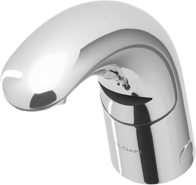 Sloan Optima EAF-150 Sensor Activated Touch-Free Faucet, Commercial Grade with Mounting Hardware - 1.5 GPM Battery-Powered Deck-Mounted Mid Body, Polished Chrome Finish, 3335000