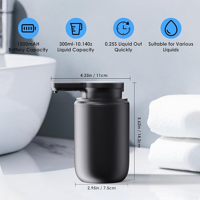 Automatic Soap Dispenser Touchless Foaming: Soap Dispenser Rechargeable for Bathroom
