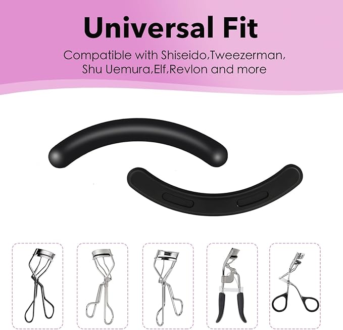 100PCS Eyelash Curler Refills, Compatible with Tweezerman (Black)