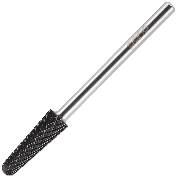 PANA USA Professional 3/32" Shank Size - Cone Shape Carbide Bit - Nail Drill Bit for Manicure Pedicure Tools Dremel Machine (Coarse, DLC Black)