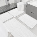 YIHOUSE Memory Foam Bathroom Rug Sets 5 Piece, Ultra Absorbent Bath Mat for Bathroom - Non-Slip Machine Washable & Dry Quickly, 5 Piece Bathroom Mat Set,White