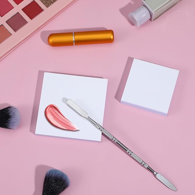 100 Sheets Disposable Nail Art Palette Paper,Makeup Mixing Palette Paper,2 Sizes of Waterproof Portable Nail Art Palette with Stainless Cosmetic Spatula for Makeup Nail Gel Mixing Home Salon