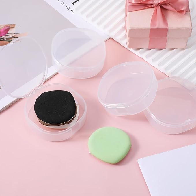 4Pcs Plastic Cotton Square Holder Cosmetic Cotton Pads Holder Travel Portable Travel and Sealed for Makeup Remover Cottons Ball, White