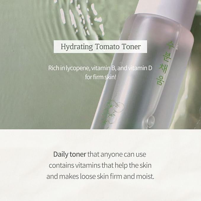 PRETTYSKIN Moisturizing Facial Toner-Gentle Exfoliating & Moisture Boosting Formula – Tomato Extract + Vitamins B, D – for Smooth, Supple Skin 8.45fl.oz (250ml) (Green Tomato AHA BHA PHA)