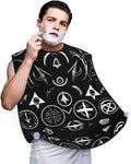 Supernatural Symbols Black Print Beard Bib Apron For Men, Beard Hair Catcher For Men Shaving Trimming,Beard Cape Cloth