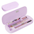MelodySusie Acrylic Nail Tool Storage Box, Portable Dustproof Stand Displayer Holder Organizer Container Manicure Efile Accessories Nail Drill Kit Case, Travel Salon Home, Purple(Only Box)