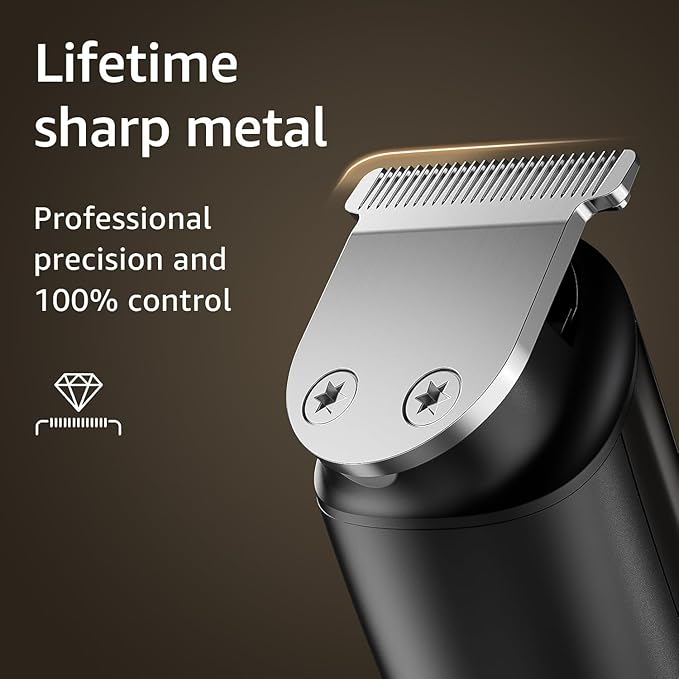 SHPAVVER Beard Trimmer for Men: Upgrade Barber Hair Clippers - 12-in-1 Cordless Grooming Kit - Waterproof Electric Razor with Turbo Speed & Precision Blades