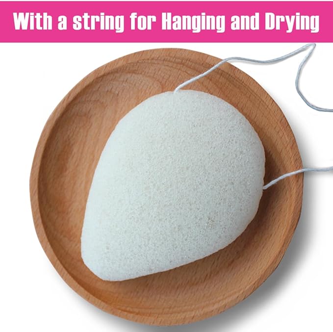Konjac Facial Sponges for Washing Cleaning Face Body Natural Konjac Face Sponge Set for Cleansing and Exfoliating Set of 2