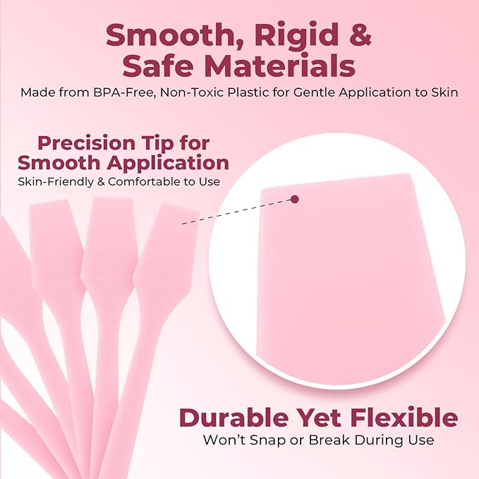 Mini Face Cream Spatula (2.5", 500 Pack) - Small Lotion Spatula Tool for Skincare, Creams & Crafts | Skincare Applicator for Mixing, Cosmetic, Face Mask | Disposable Makeup Paddles | Pink