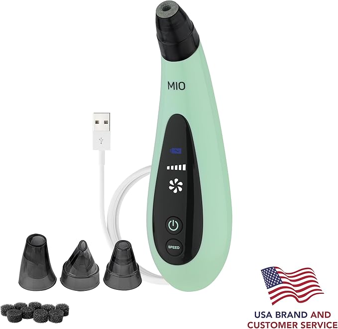 Spa Sciences MIO Diamond Microdermabrasion Blackhead Remover, Pore Suction Tool–Rechargeable-Dermatologist Recommended Skin Resurfacing System for Anti-Aging-Exfoliator for Acne Scars/Wrinkles (Mint)