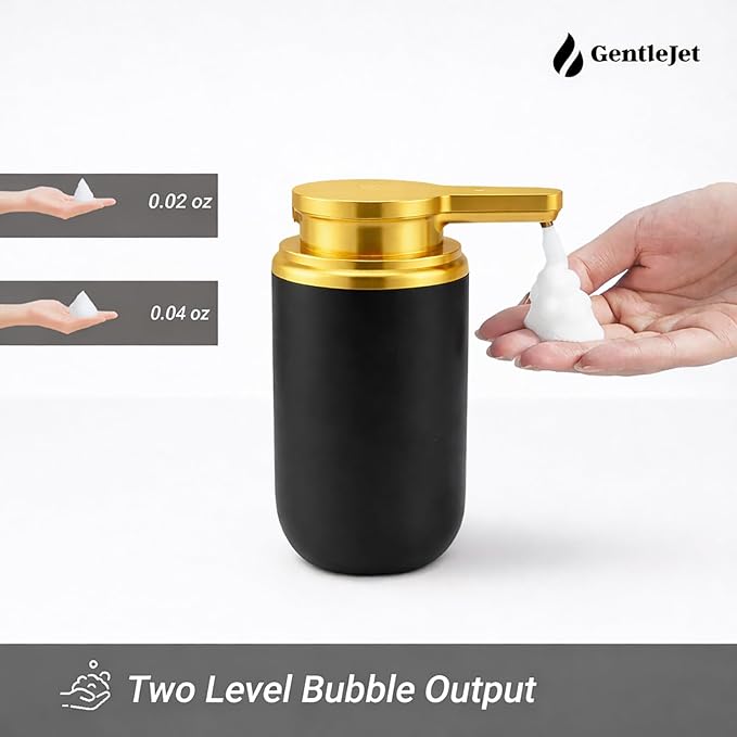SimpleFoam Automatic Foaming Soap Dispenser – Touchless Sensor, USB-C Rechargeable, IPX5 Waterproof, Dual Output for Bathroom Kitchen Sink, ABS Compact Design