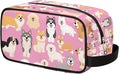 Cartoon Cute Dogs Pattern Kids Toiletry Bag for Boys Girls, Cosmetic Makeup Bag with Handle, Travel Shaving Kit Organizer, Waterproof Portable Wash Bag for Gym Vacation Camping Sports