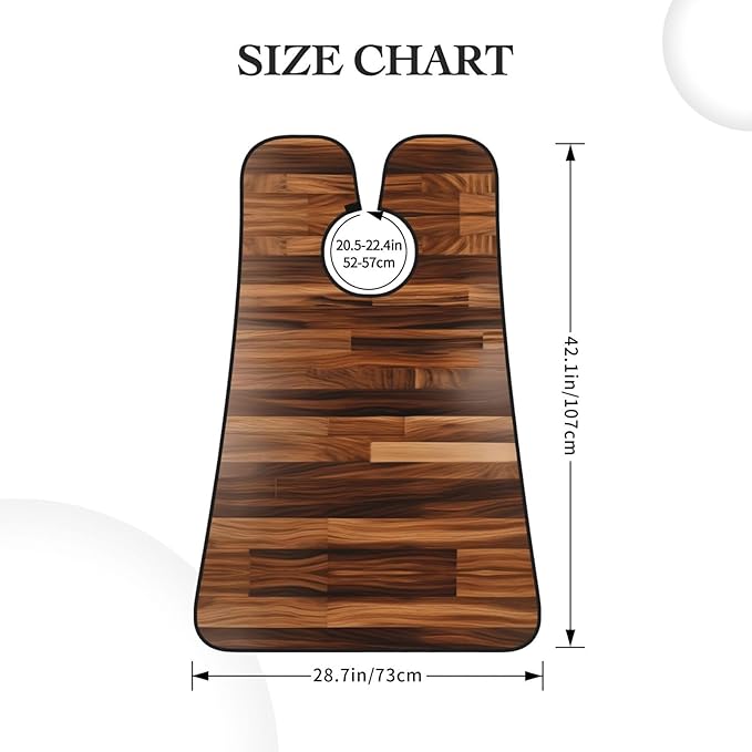 Wood Grain Print Beard Bib Apron For Men, Beard Hair Catcher For Men Shaving Trimming,Beard Cape Cloth