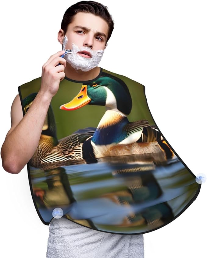 Abstract Paint Splashes Print Beard Bib Shaving Apron, Beard Hair Trimming Cape Gift For Dad