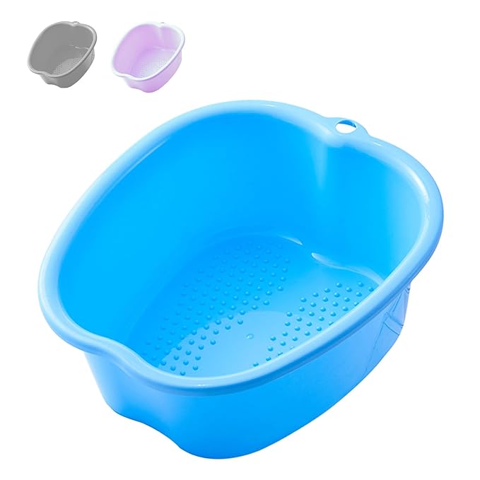 AXLOFO® Foot Soaking Tub Large Size Foot Basin, Feet Soaking Tub with Massage Acupoint, Pedicure Feet Soak Basin Plastic Bucket for Women and Men (Blue)