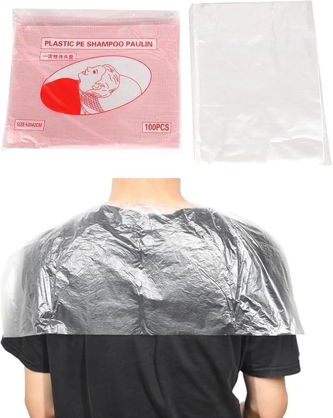 100 Pack Disposable Shampoo Capes Waterproof Hair Washing Shoulder Cover Cape for Bedridden Inflatable Shampoo Basin Portable Shampoo Bowl Salon Wash Sink Hair Wash Tub Shampoo Bed