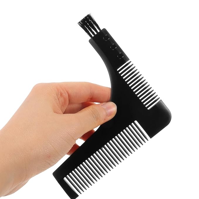 Beard Shaper Template Comb 15-20cm Black Beard Guide Shaping Tool for Men’s Grooming and Trimming