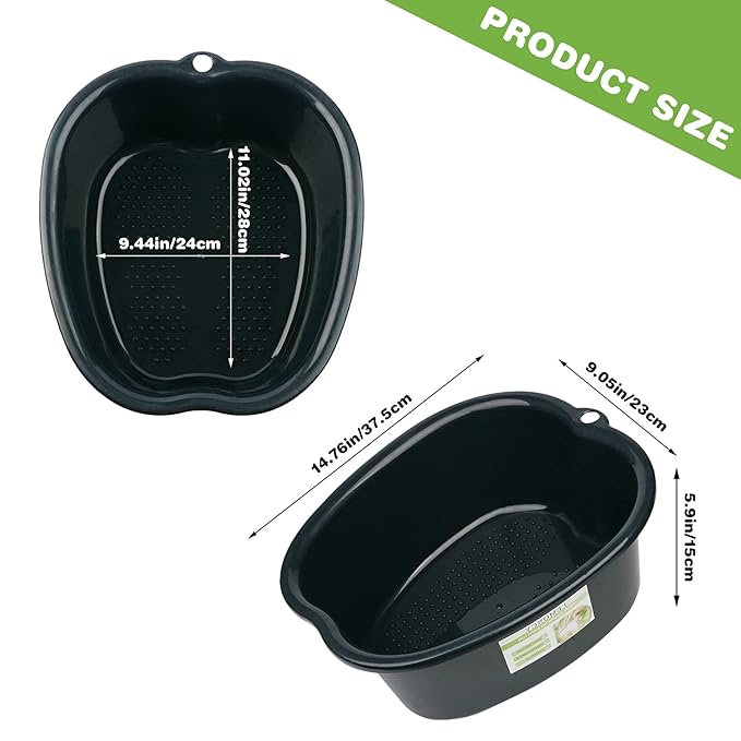 Foot Soaking Tub, Durable Feet Soaking Bath Basin Large Feet Bucket Wash Basin Plastic Tub Convenient Foot Massager Spa for Detox,Toe Nails, and Ankles,Pedicure (Black)