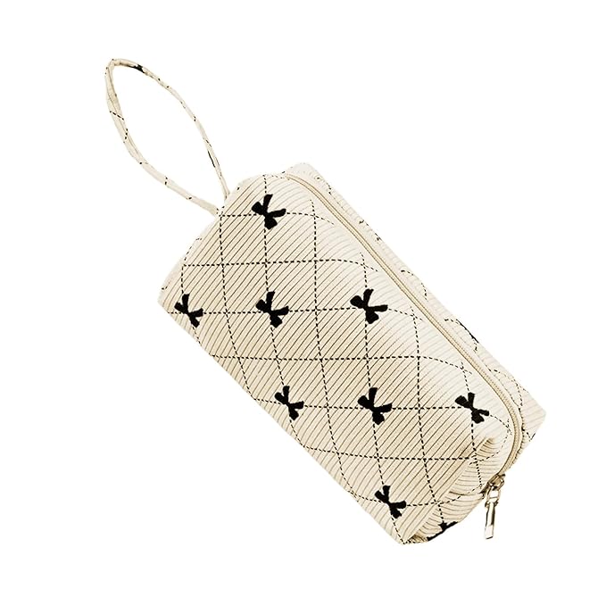 Small Corduroy Makeup Bag for Women Portable Cosmetic Bag Travel Makeup Pouch Small Corduroy Toiletry Bag with Zipper for Purse