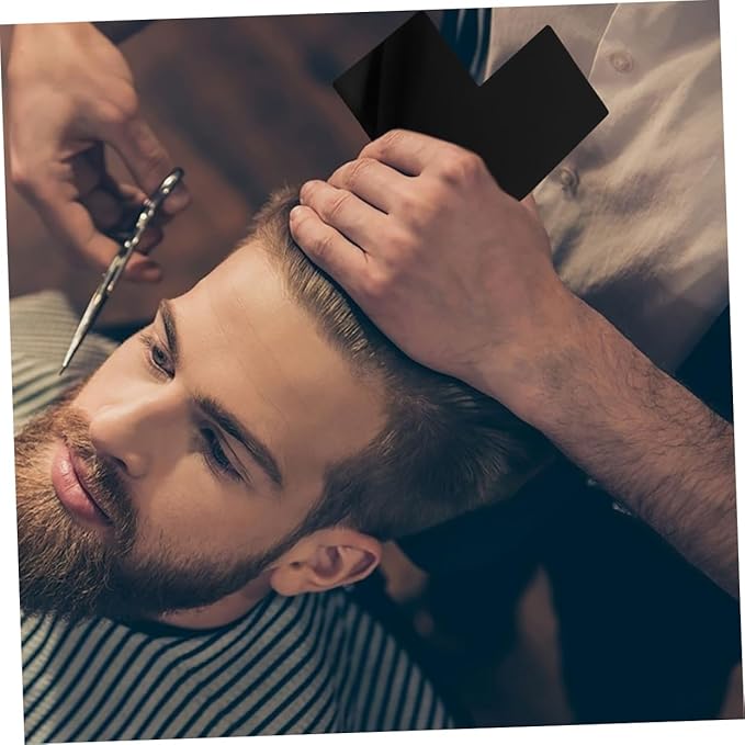 NOLITOY Hairline and Beard Shaping Tool Precision Guide Card for Symmetrical Hairline Design and Beard Styling Material Easy to Use Shape Template