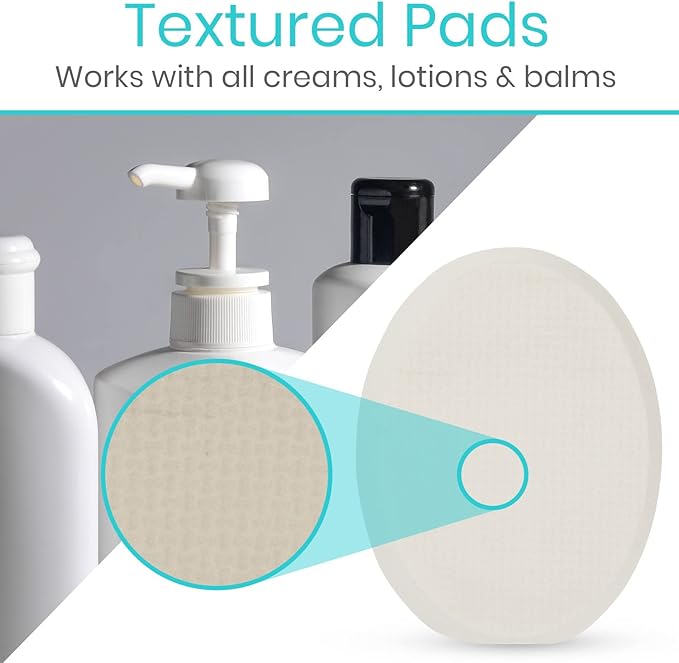 Vive Bendable Lotion Applicator for Your Back - Easily Apply Sunscreen, Self Tanner, Moisturizer, & Cream to Feet, Back, & Body - Long Handled Shower Wand Brush for Women & Men - Reusable, Washable