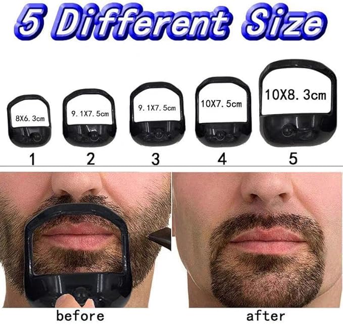 Beard Styler Goatee Beard Grooming Tool Men's Facial Hair Styling Template - 5pcs/Set (black)