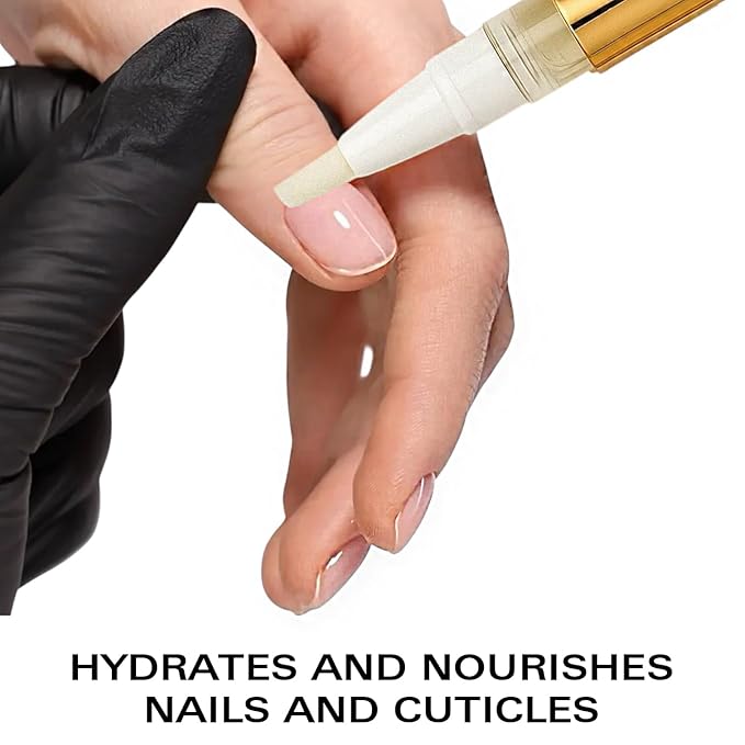 Cuticle Oil Pen - Strawberry Scent, Vitamin E Nail Strengthener and Growth Serum for Nail Care, Nourishing and Hydrating Formula for Healthier, Stronger Nails - Gift Idea