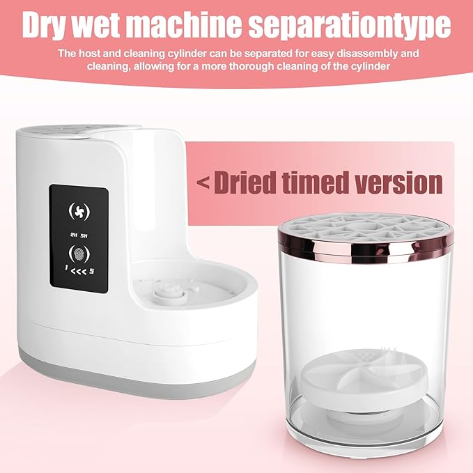 3 IN 1 Electric Makeup Brush Cleaner,Automatic make up brush cleaner machine with Makeup Brush Dryer,Portable USB Deep Cleaning for All Size Beauty Makeup Brush Set,Blush Brush,Sponges