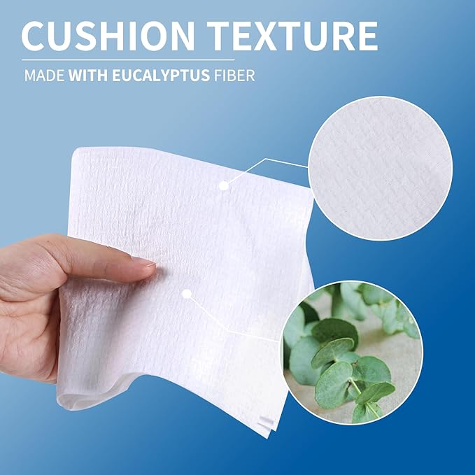 Disposable Face Towels, 10"×12", Ultra Thick Facial Towelettes Disposable, Soft Single Use Face Towel, 100% Biodegradable Makeup Remover Dry Wipes, 1 Pack