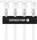 Universal Shampoo/Conditioner Dispenser Pump for Bottles, Leak Proof, Pump Top Fits 1 L/33.8 oz Bottles, 28/410 Neck Size (White - Pack of 4)