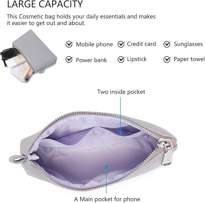 PU Leather Makeup Simple and Convenient Handbag Small Exquisite Storage Bag (PU/Taro Purple)